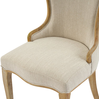 Elevate Your Dining Experience with Our Elegant Set of 4 Tufted Wingback Dining Chairs in Beige