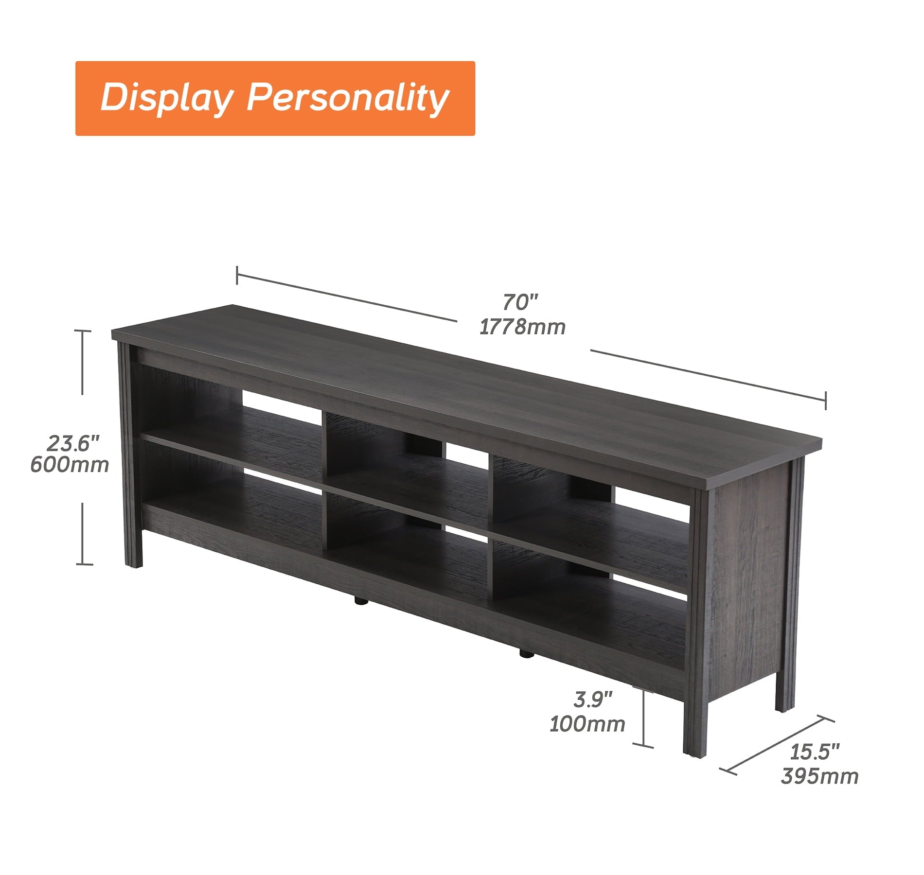 TV console with 6 Storage for Living Room and fits up to 75 Inch TV