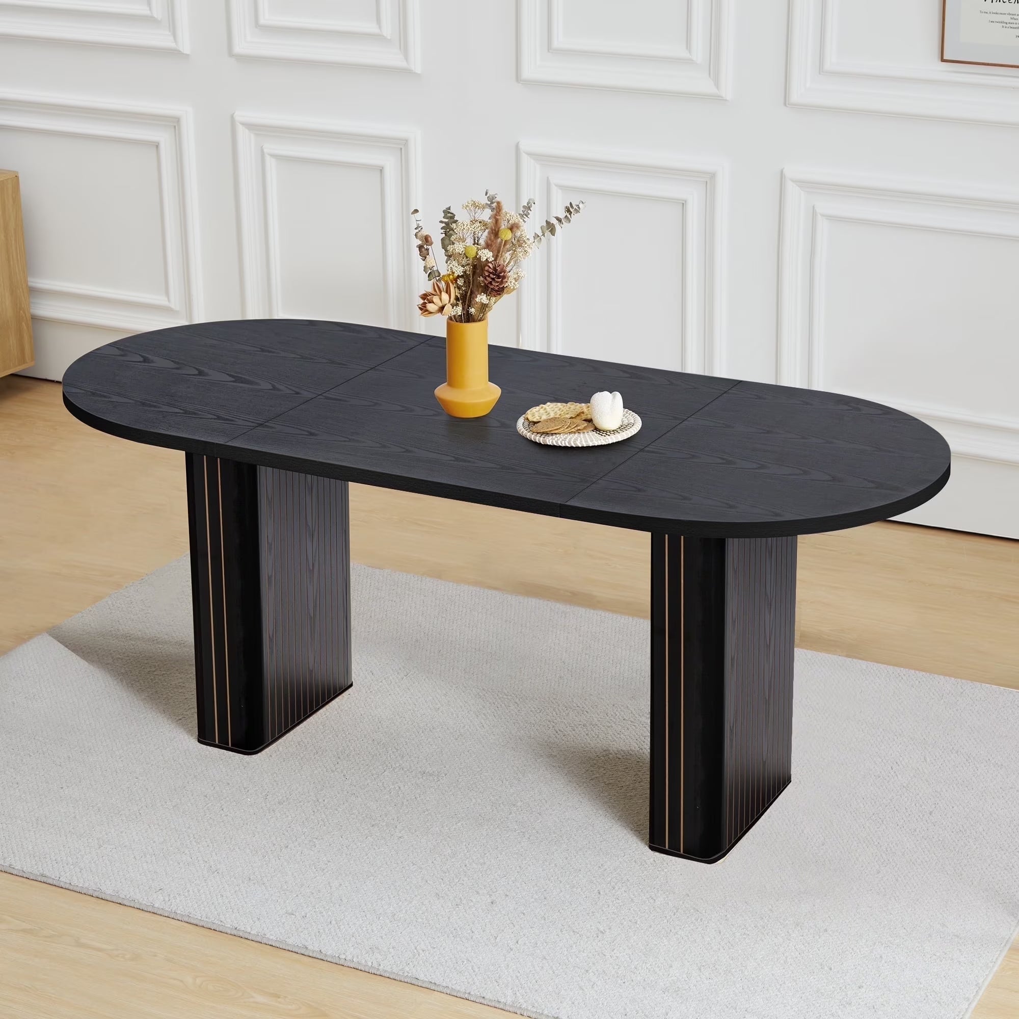 Rustic Black 71" Oval Dining Table | Meeting & Reception Table
