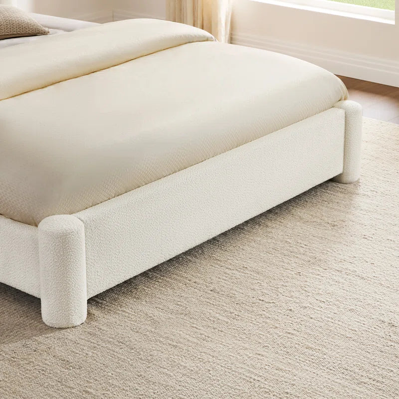Boucle-Style Waterproof Upholstered Bed