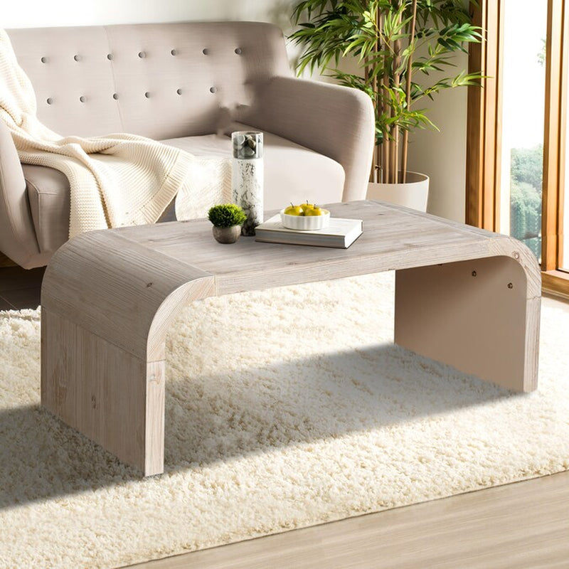 Modern Corner MDF Solid Wood and MDF 47.3-In W X 17.8-In H Coffee Table