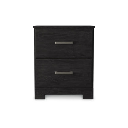 Casual Belachime 2 Drawer Nightstand, Black