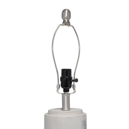 White Marbleized Table Lamp with White Fabric Shade 24.50 In. 