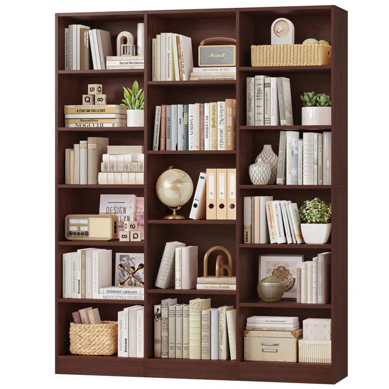 Wakil 74"H X 59"W 6-Tier Large Wood Storage Bookcase