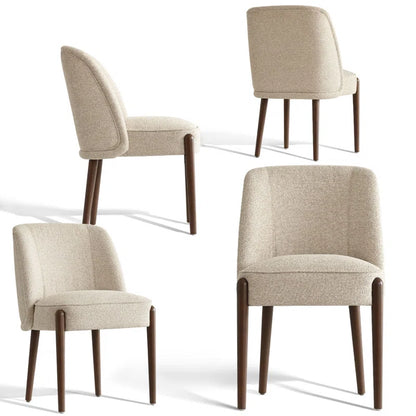 Set of 4 Upholstered Solid Wood Dining Side Chair with Full Back