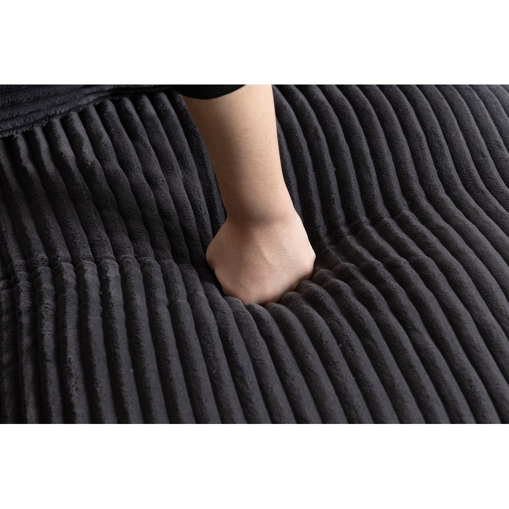 103" L-Shaped Corduroy Boneless Sectional Sofa with Movable Ottoman