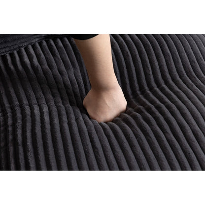 103" L-Shaped Corduroy Boneless Sectional Sofa with Movable Ottoman