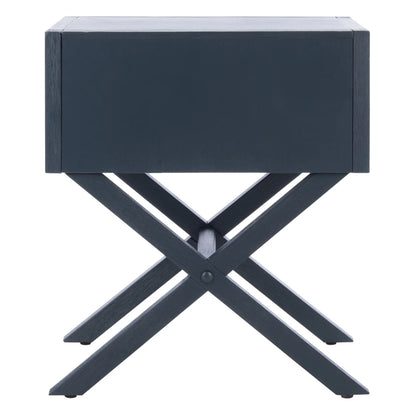 Odilia 1 Drawer Solid Retro Nightstand, Navy