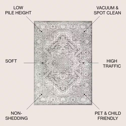 Modern Persian Light Gray 8 Ft. X 10 Ft. Distressed Area Rug