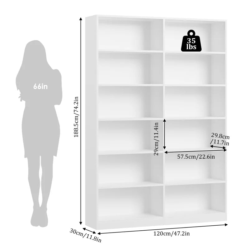Double Wide Standard Bookcase