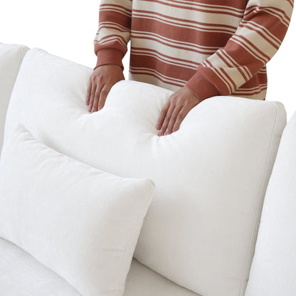 Oversized Linen Sectional Sofa down Filled U-Shaped Couch for Living Room Set