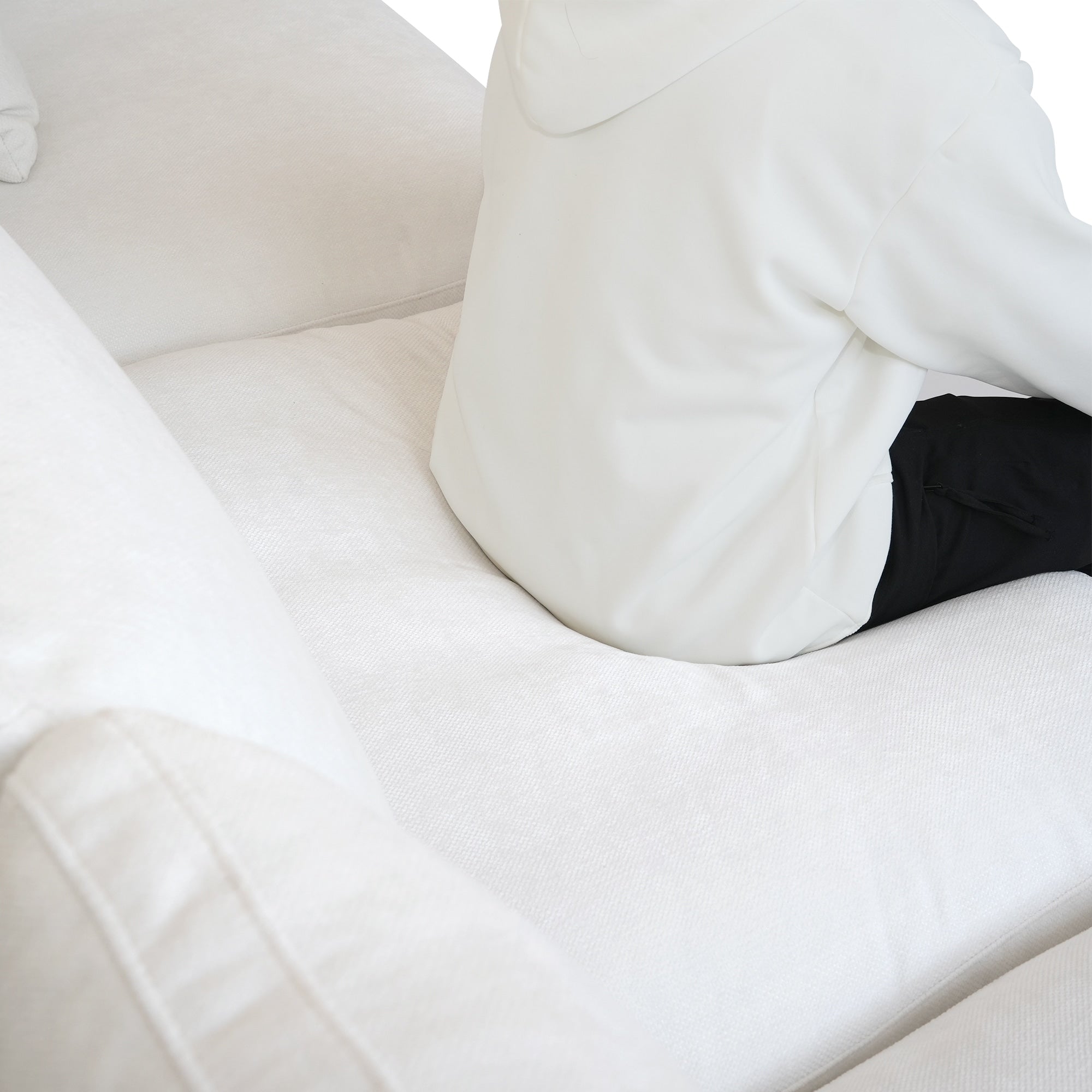 Oversized Linen Sectional Sofa down Filled U-Shaped Couch for Living Room Set