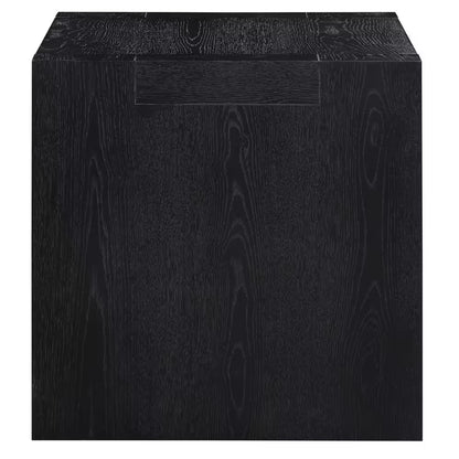 Aubrey 24 In. Black Wood Square End Table