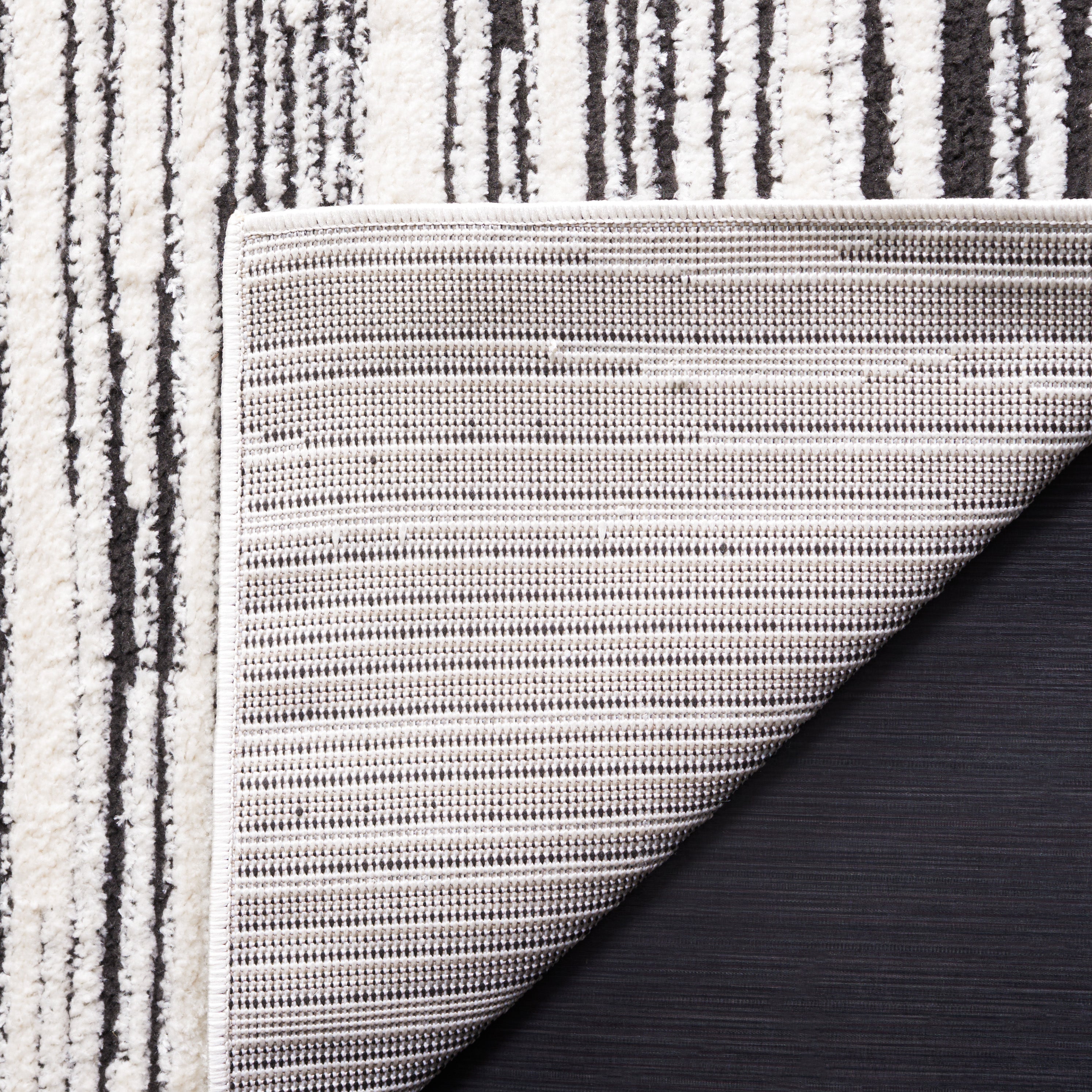Melody Modern Area Rug, Ivory/Black, 8' X 10'