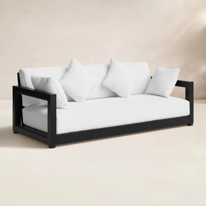 Melrose 76.55" Wide Outdoor Patio Sofa with Cushions
