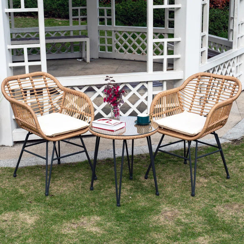 Virgie 2 - Person Patio Conversation Set with Cushions