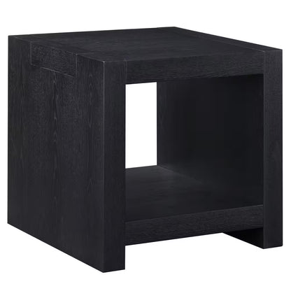 Aubrey 24 In. Black Wood Square End Table