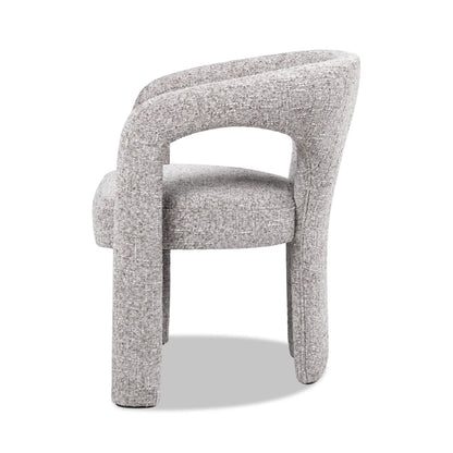 Sydney 25" Fully Upholstered Barrel Dining Chair, Multi-Greige Beige Chenille