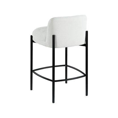 Cream Chenille Fabric Stool (Set of 2)