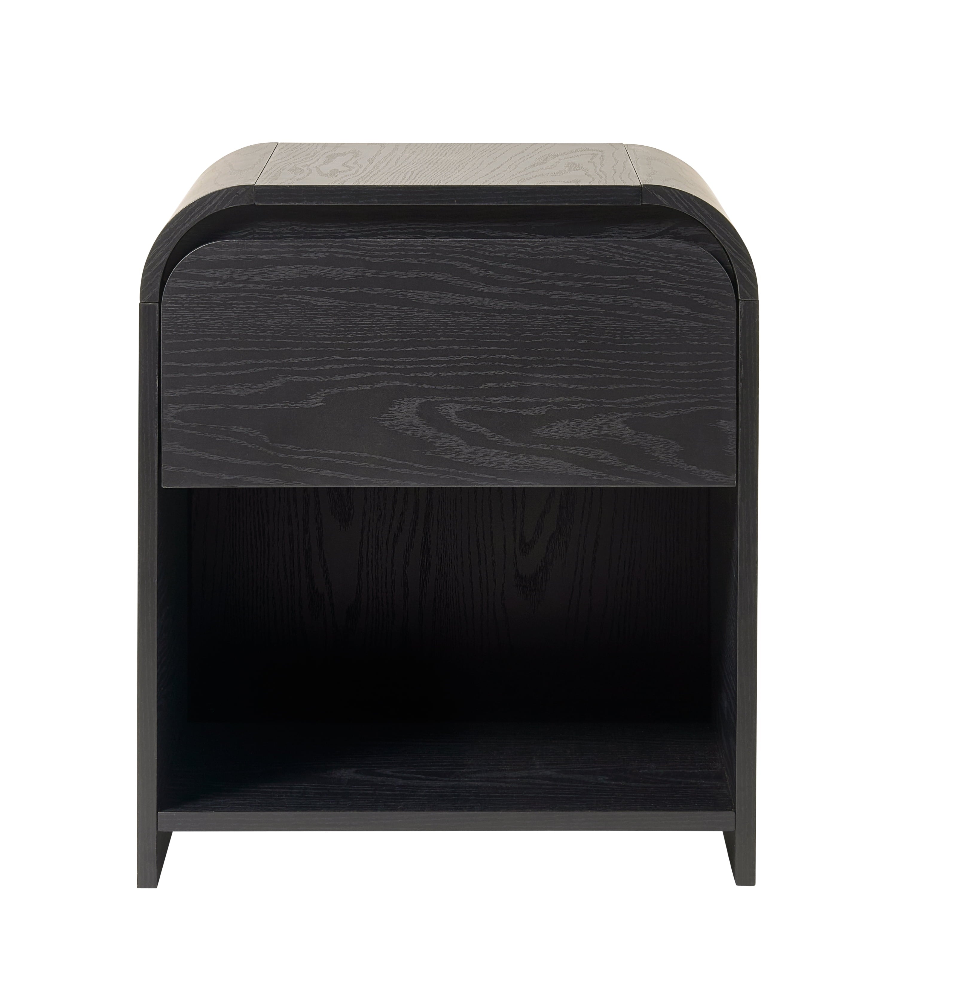 Juliet Nightstand with USB, Rich Black Finish