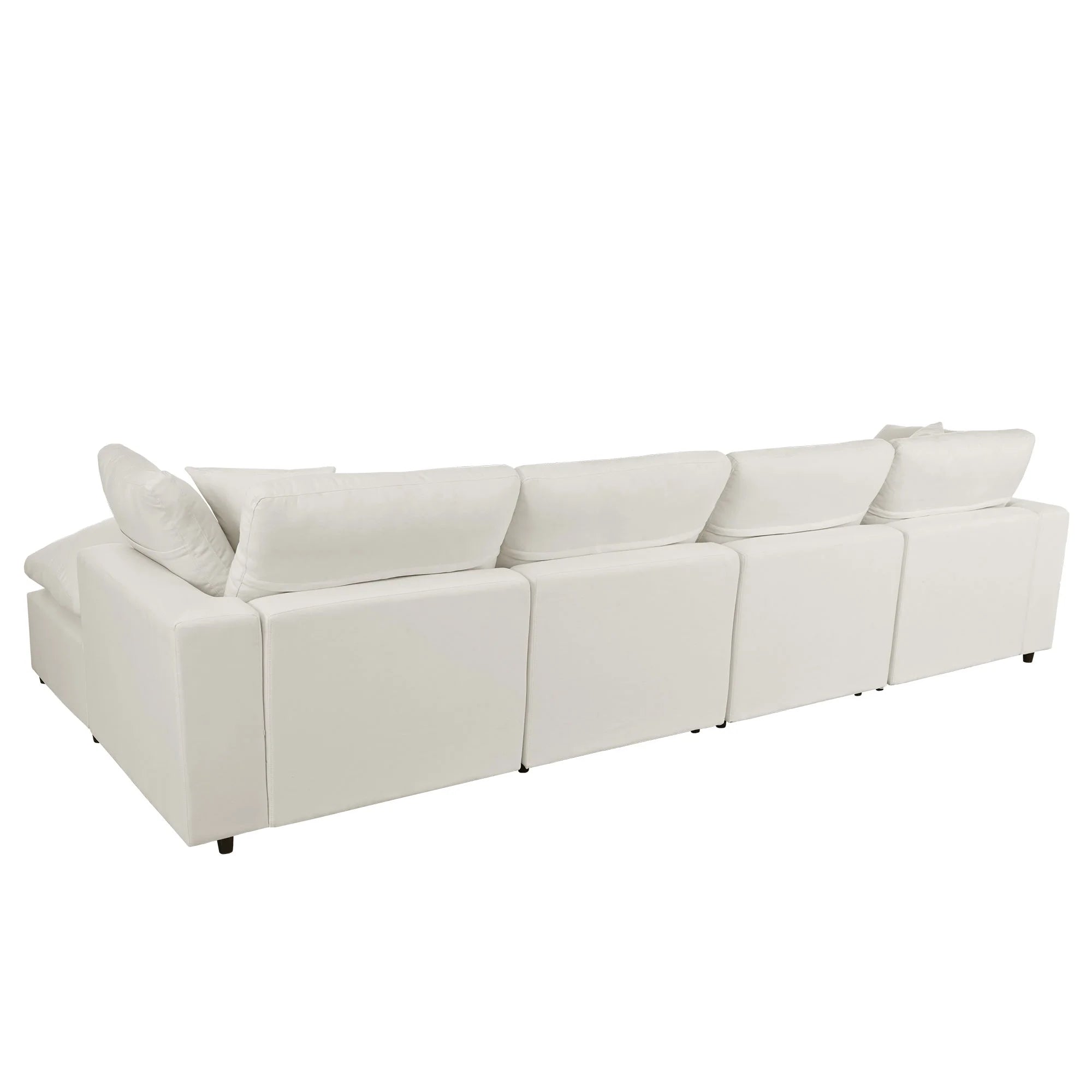 Hommeco Large U-Shape Modular Cloud Sectional Sofa with Reversible Chaise - Beige
