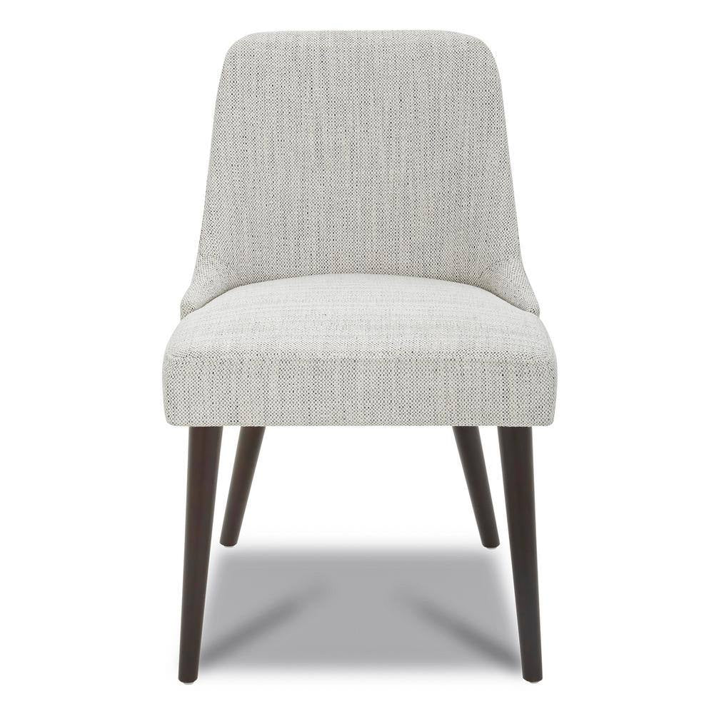 Ivory Mid-Century Modern Dining Chairs with Fabric Seat and Wood Legs for Kitchen and Dining Room (Set of 4)