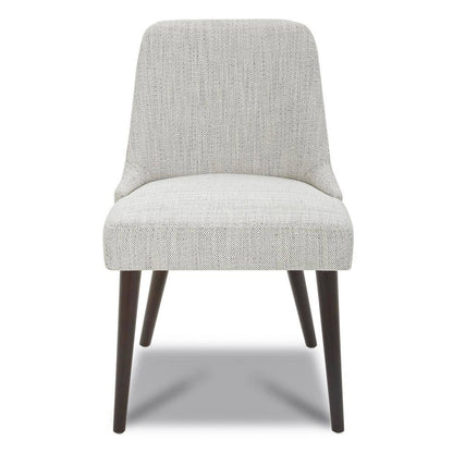 Ivory Mid-Century Modern Dining Chairs with Fabric Seat and Wood Legs for Kitchen and Dining Room (Set of 4)
