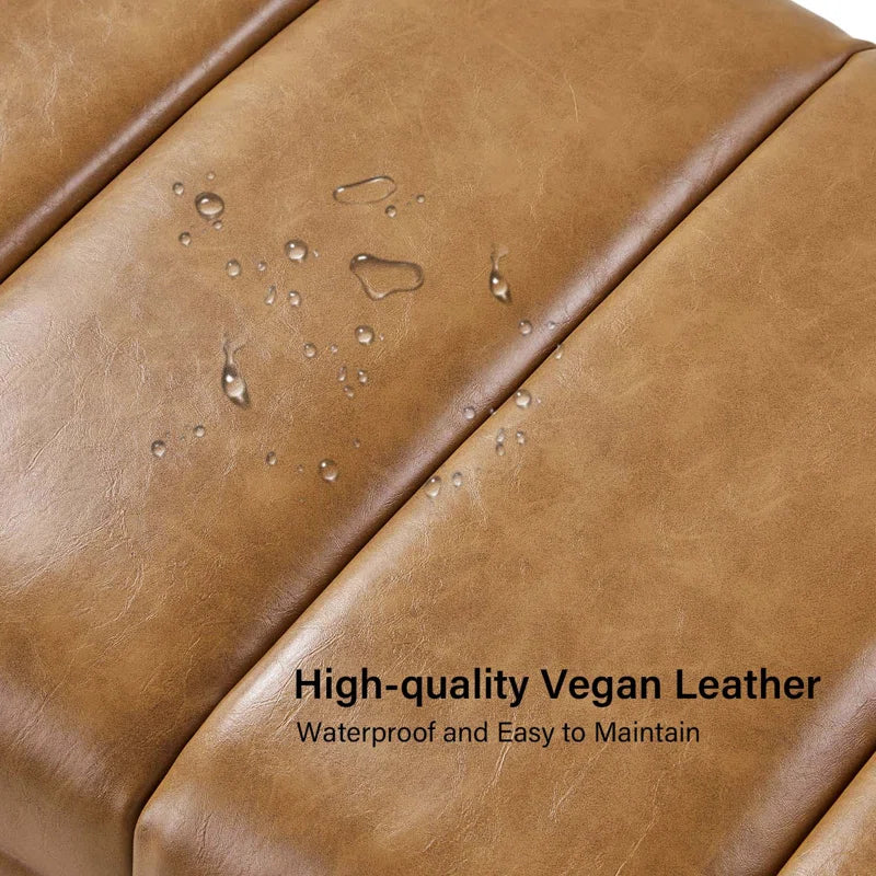 Anahli 52.5'' Wide Channel Tufted Design Vegan Leather Bench