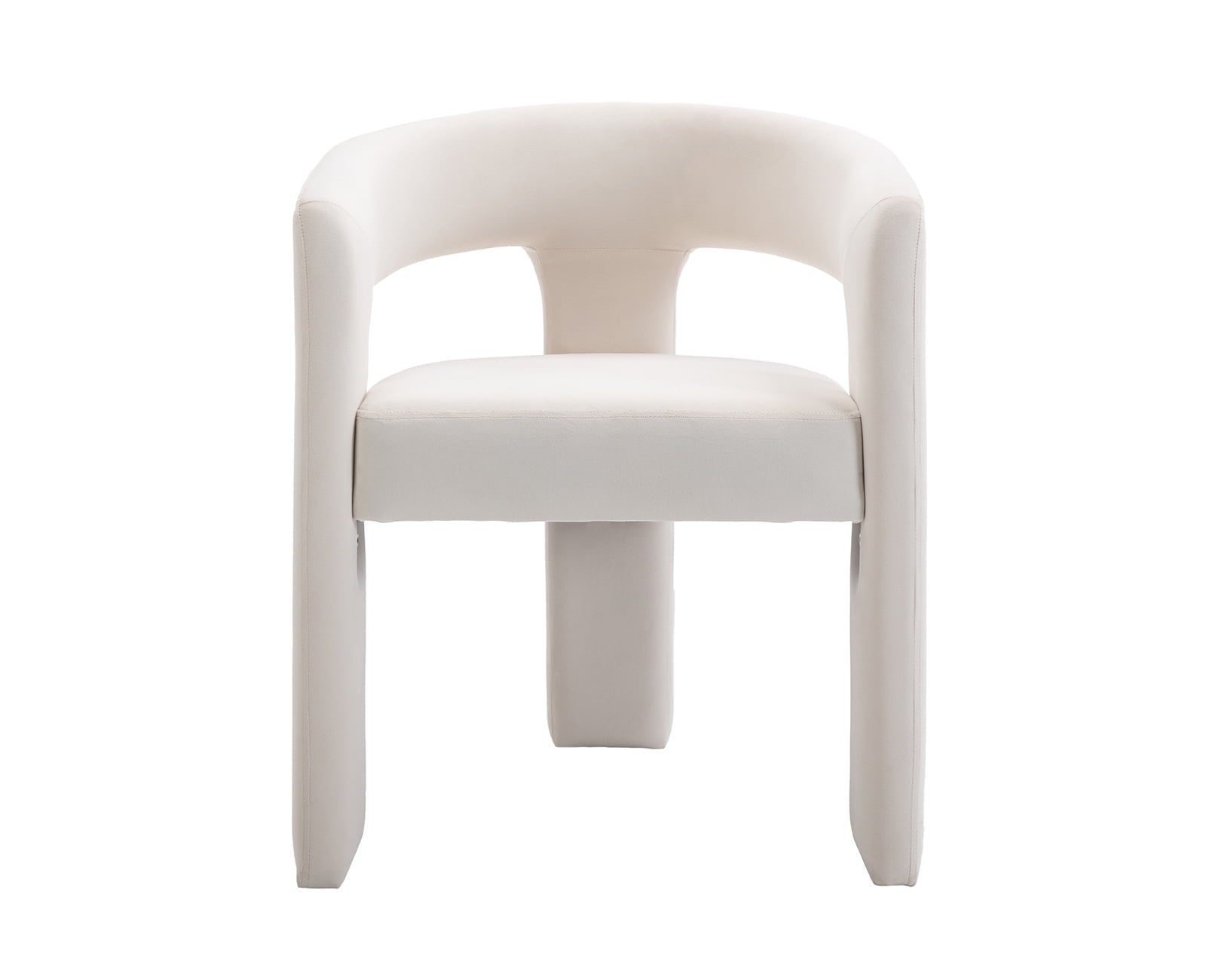 Modern Velvet Upholstered Side Armchair for Living Room, Ivory