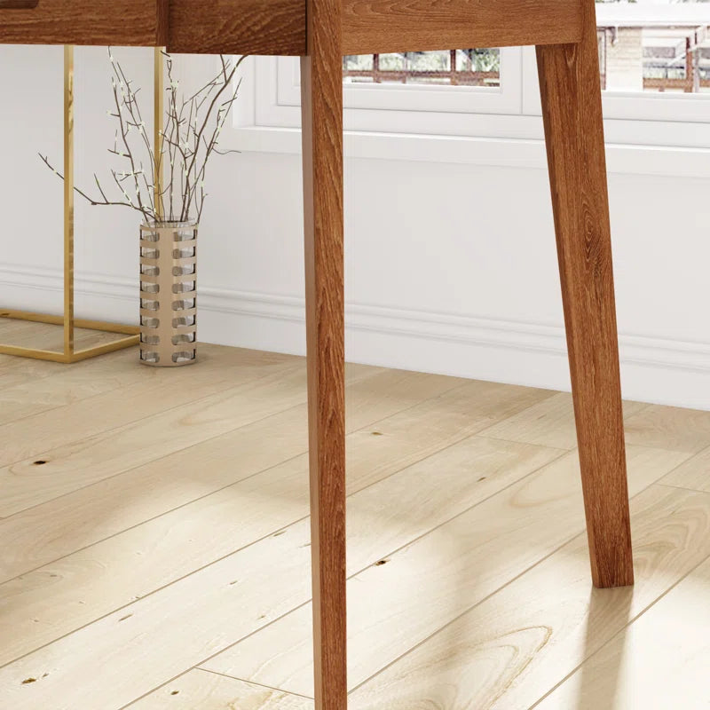 Caidence 2-Drawer Writing Desk with Solid Wood Legs