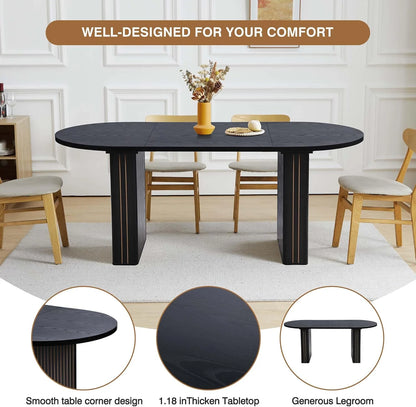 Rustic Black 71" Oval Dining Table | Meeting & Reception Table