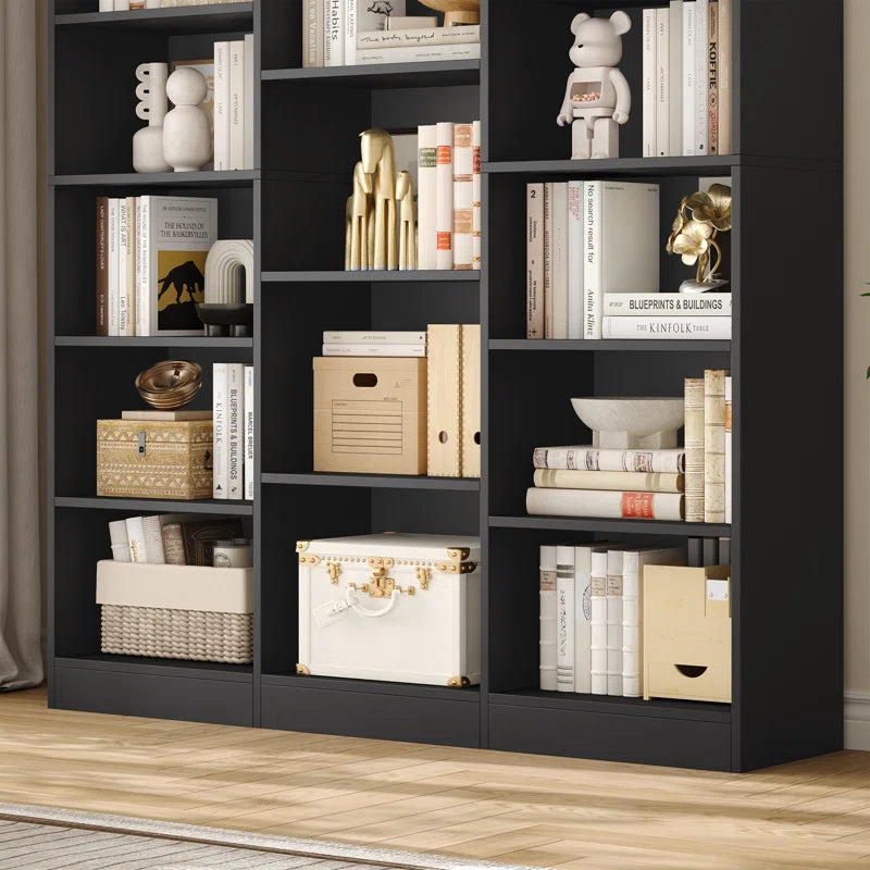 Wakil 74"H X 59"W 6-Tier Large Wood Storage Bookcase