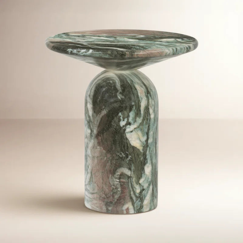 Hommeco End Table with Marble Finish