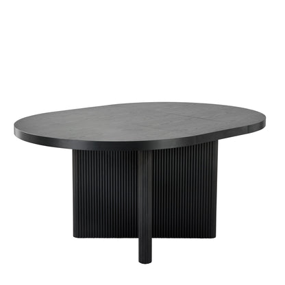 Round Expandable Dining Table, Black Wood Finish