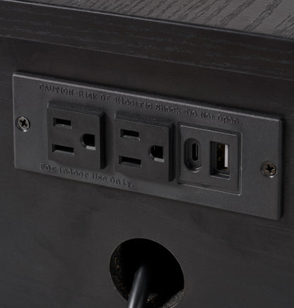Juliet Nightstand with USB, Rich Black Finish