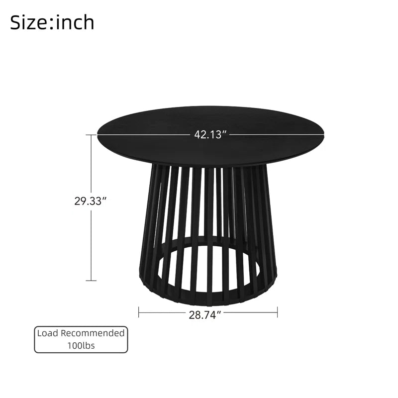 Elegant round 42" Coffee Table with Sturdy Pinewood Base
