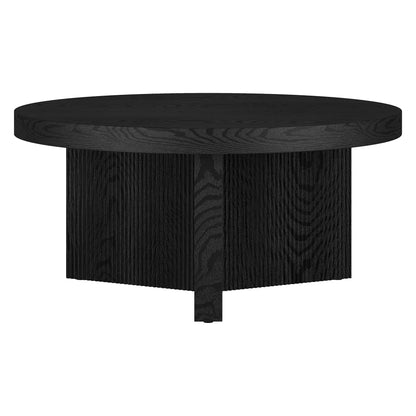 32" Black Grain MDF/PVC Coffee Table