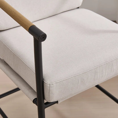 Industrial Modern 26" Counter Stool – Faux Wood & Removable Cushion