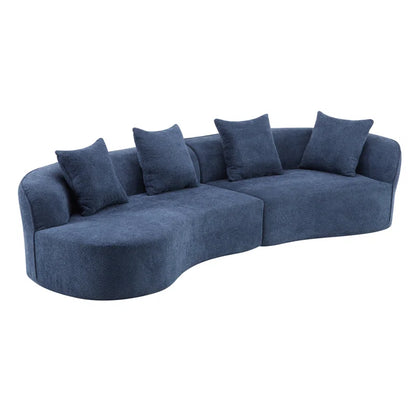 Hession Boneless 126" Modern Compression Curved Sectional Sofa