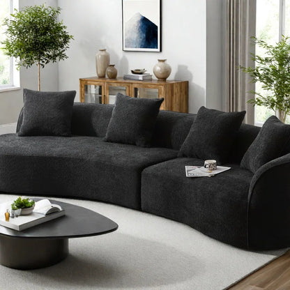 Hession Boneless 126" Modern Compression Curved Sectional Sofa