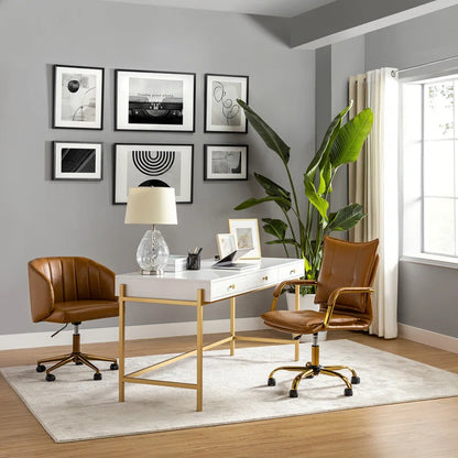 Lundgren Faux Leather Task Chair with Padded Arms