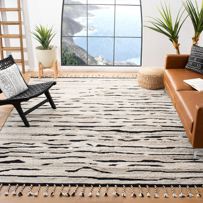 Casablanca Betty Abstract Area Rug - 8' x 10' Charcoal & Ivory Modern Decor Rug