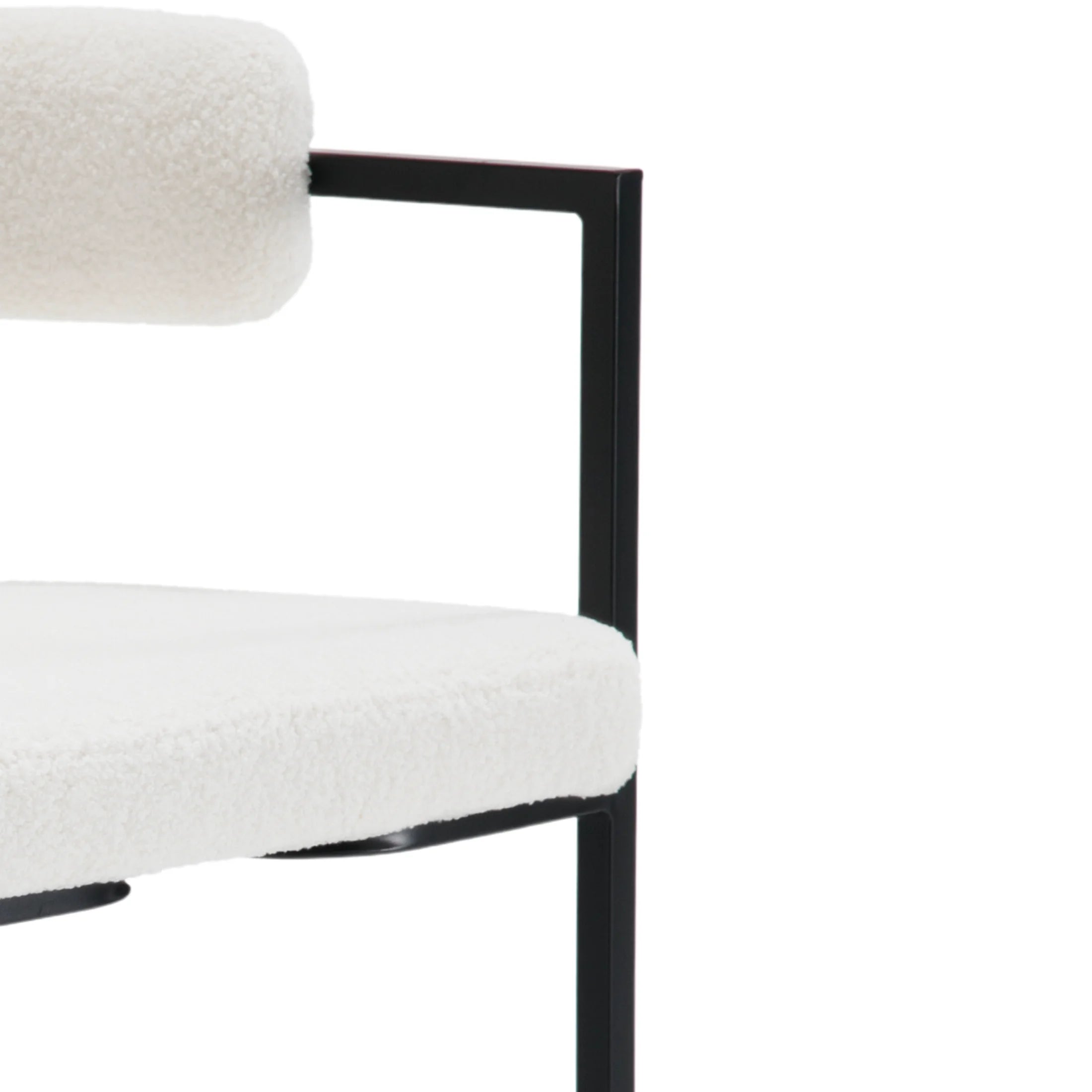 Fabio 30" Upholstered Bar Height Bar Stools with Metal Frame, White/Fur(Set of 4)