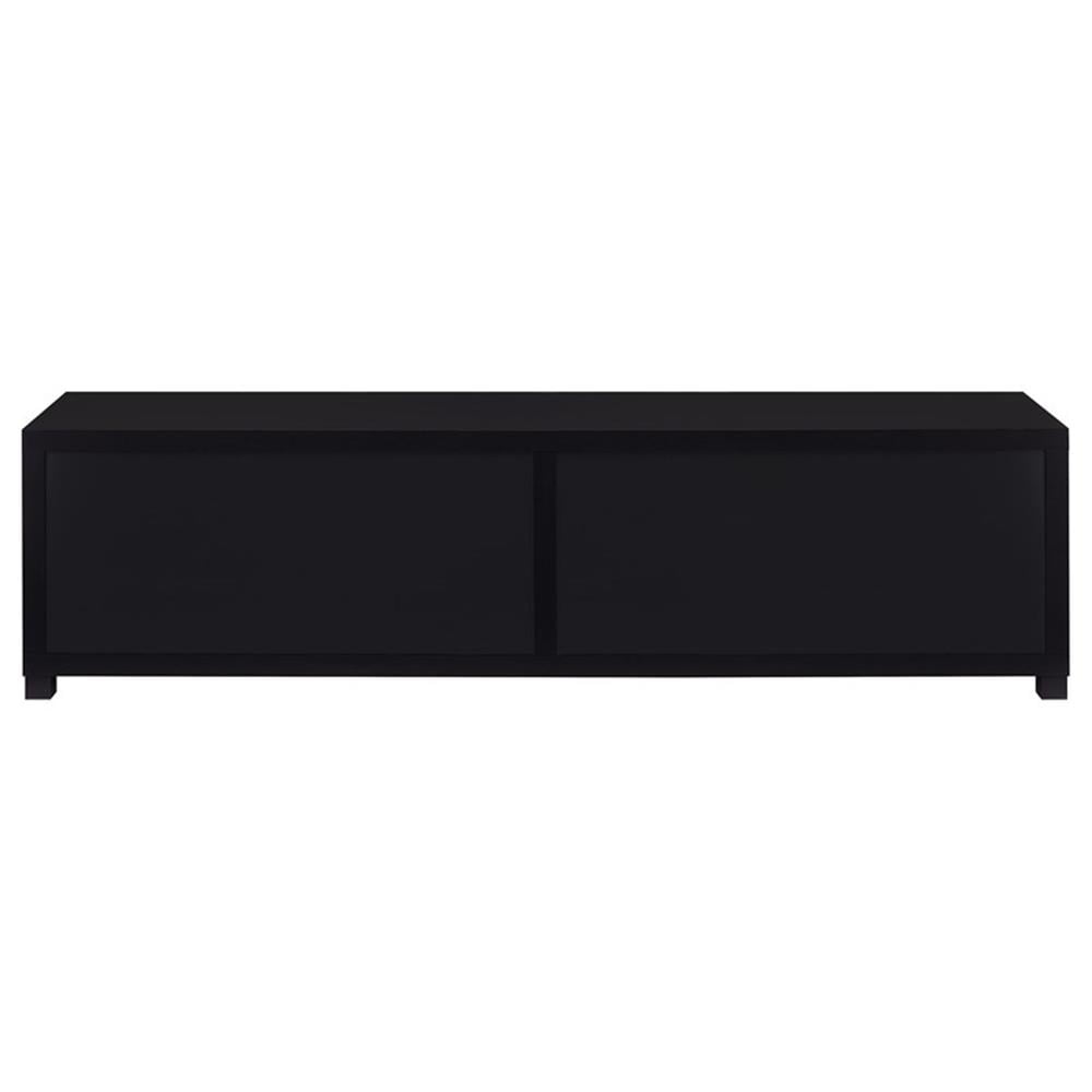 Media Console with Framed Glass Panels Black