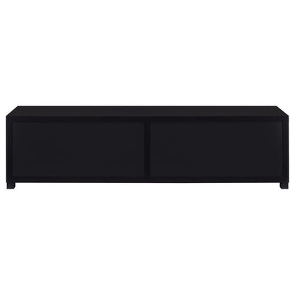 Media Console with Framed Glass Panels Black