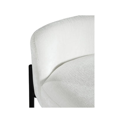 Cream Chenille Fabric Stool (Set of 2)