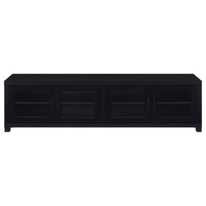 Media Console with Framed Glass Panels Black