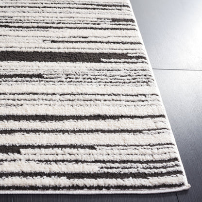 Melody Modern Area Rug, Ivory/Black, 8' X 10'