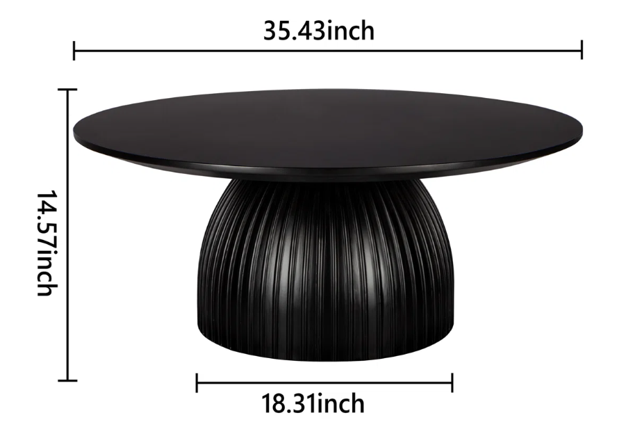 Hommeco Round Coffee Table 35.43"