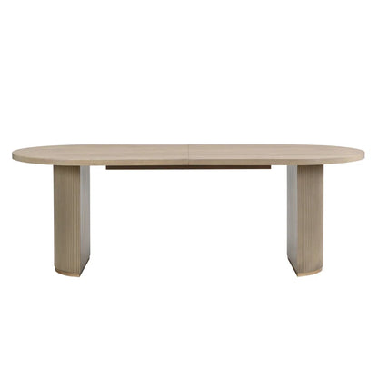 Krisslyn Oval Wood Dining Table with Double Pedestal Base